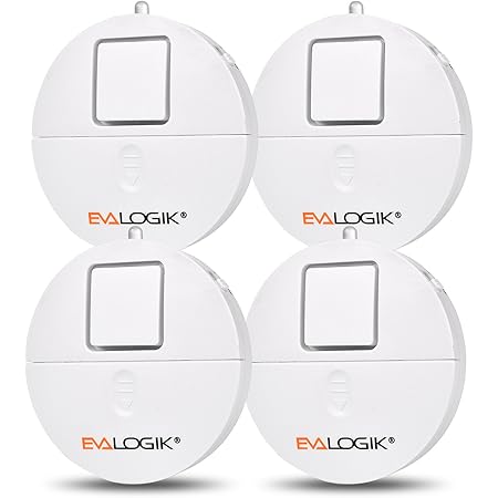 Window Alarm 4 Packs - Loud 120dB Alarm and Vibration Sensors Compatible with Virtually Any Window - Glass Break Security Alarm Sensor- Low Battery LED Indicator