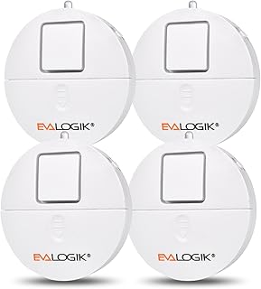 Modern Ultra-Thin Window Alarm with Loud 120dB Alarm and Vibration Sensors Compatible with Virtually Any Window, Glass Break Alarm Perfect for Home, Office, Dorm Room- 4 Pack