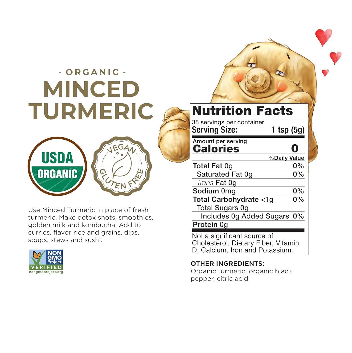 The Ginger People Organic Minced Turmeric, No Artificial Ingredients, 6.7oz (Pack of 2) image 2