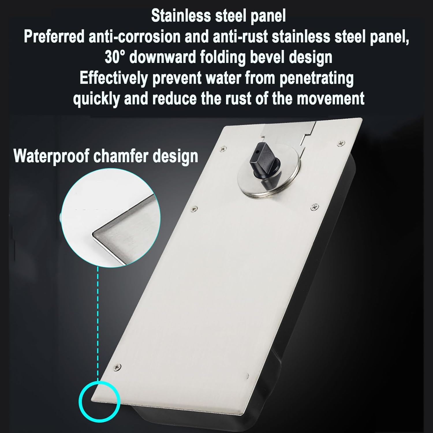 Hydraulic Ground Hinge Glass Door Closer, Stainless Steel Floor Spring, Load Bearing 150KG, 90° Positioning, Center Two-Way Opening, Maximum Opening Angle 116°