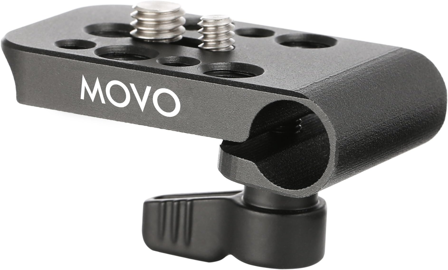 MovoCAB1000 15mm Modular Rod Clamp Adapter - Mounts Cameras, Monitors, Recorders to Rigs with Multiple 1/4" and 3/8" Male/Female Mounting Threads