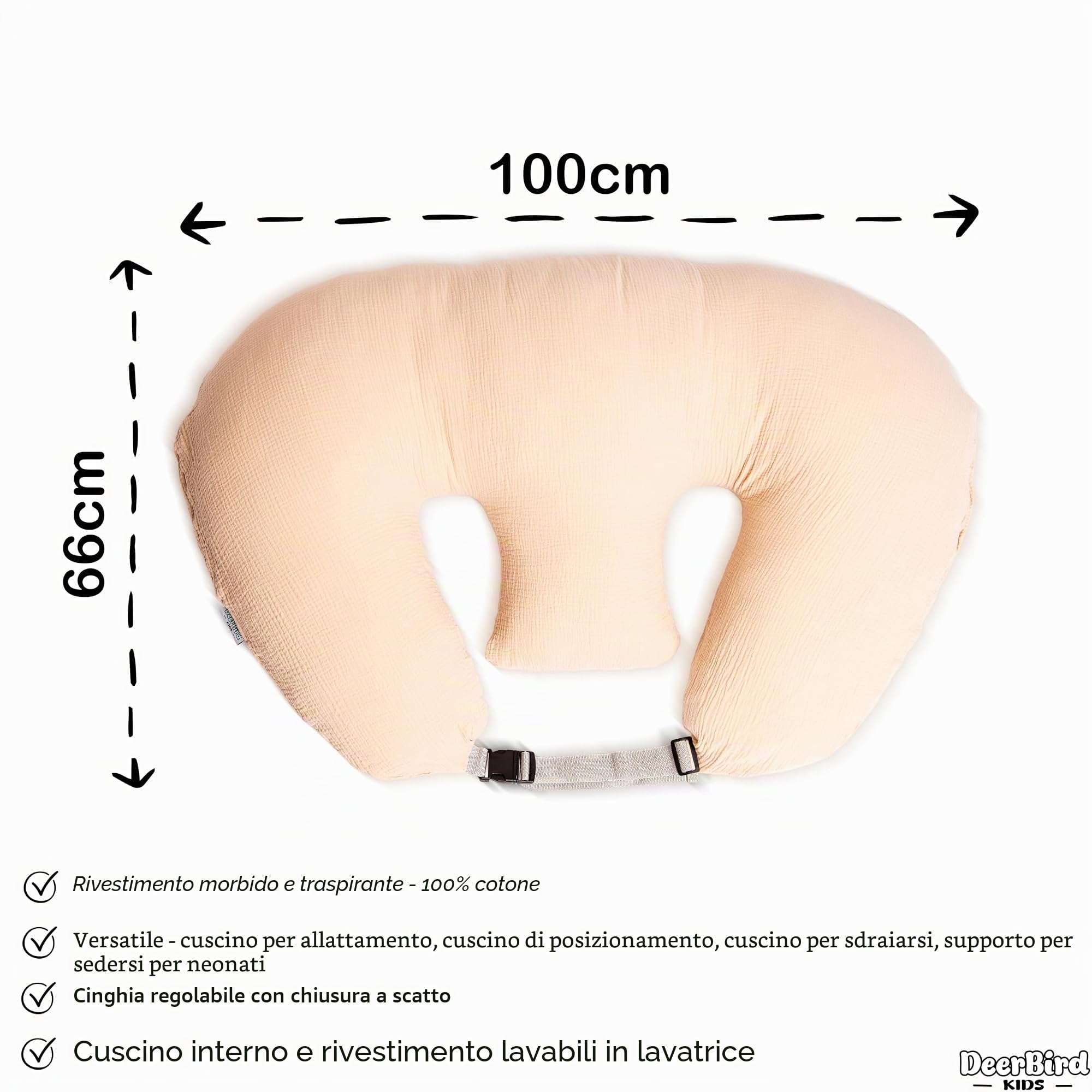Cuscino per l'allattamento per gemelli con rivestimento lavabile in mussola di cotone, cuscino per allattamento, cuscino per gravidanza