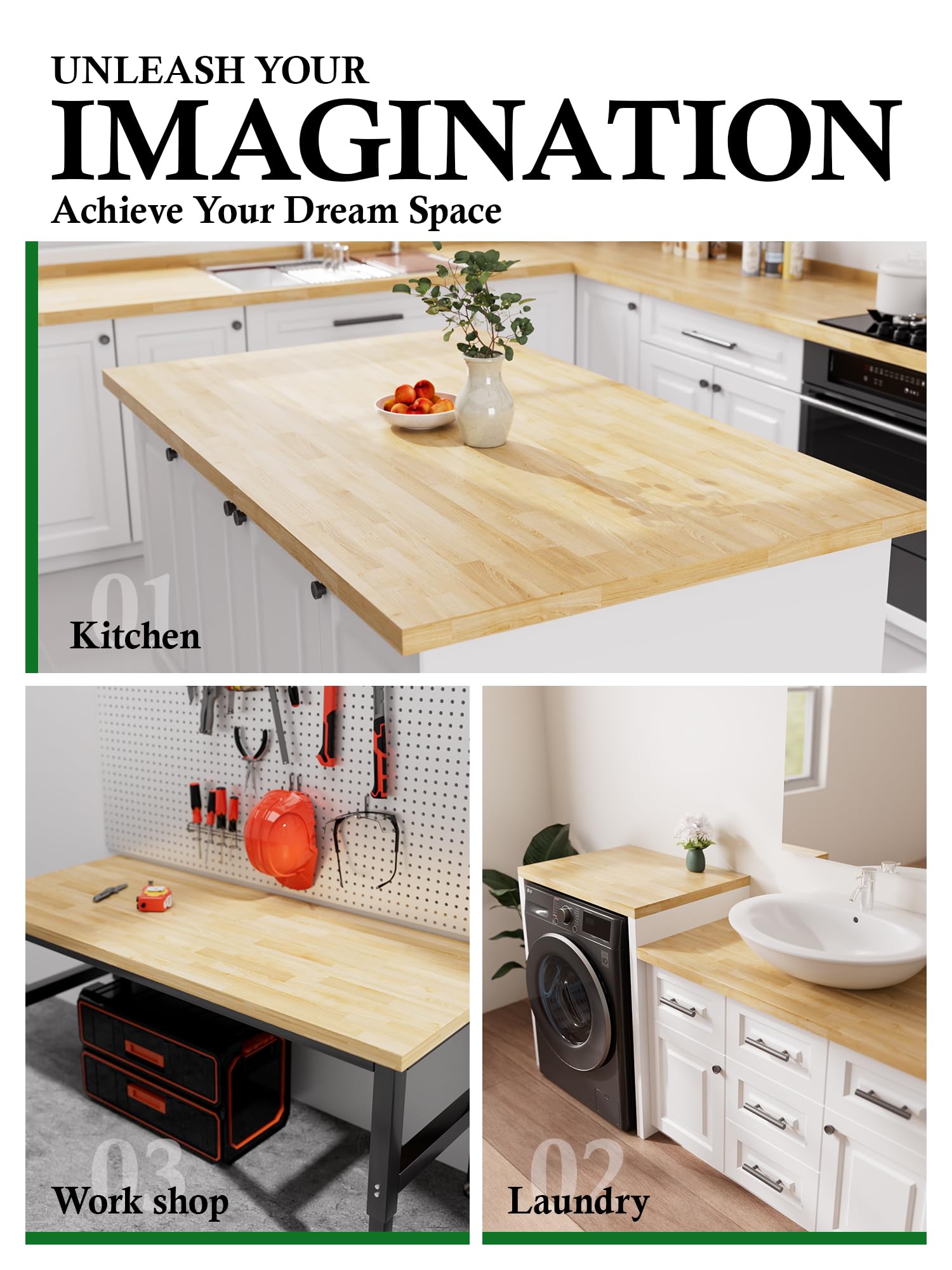 Amazon.com: Butcher Block Countertop Birch Solid Wood - 36