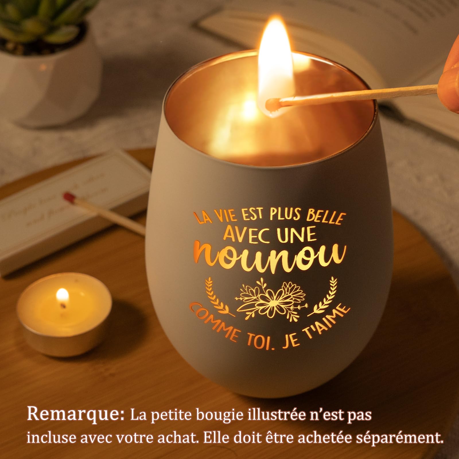Bougeoir Nounou Personnalisé Cadeau Original pour Femme Fin de Contrat Merci Noël Anniversaire