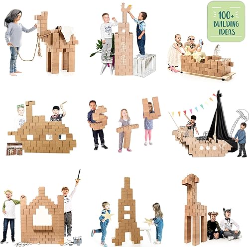 Miniatura 5 de GiGi Bloks - Bloques de cartón XL que son bloques jumbo  96 bloques para niños como bloques jumbo de aventura para niños  Los bloques de