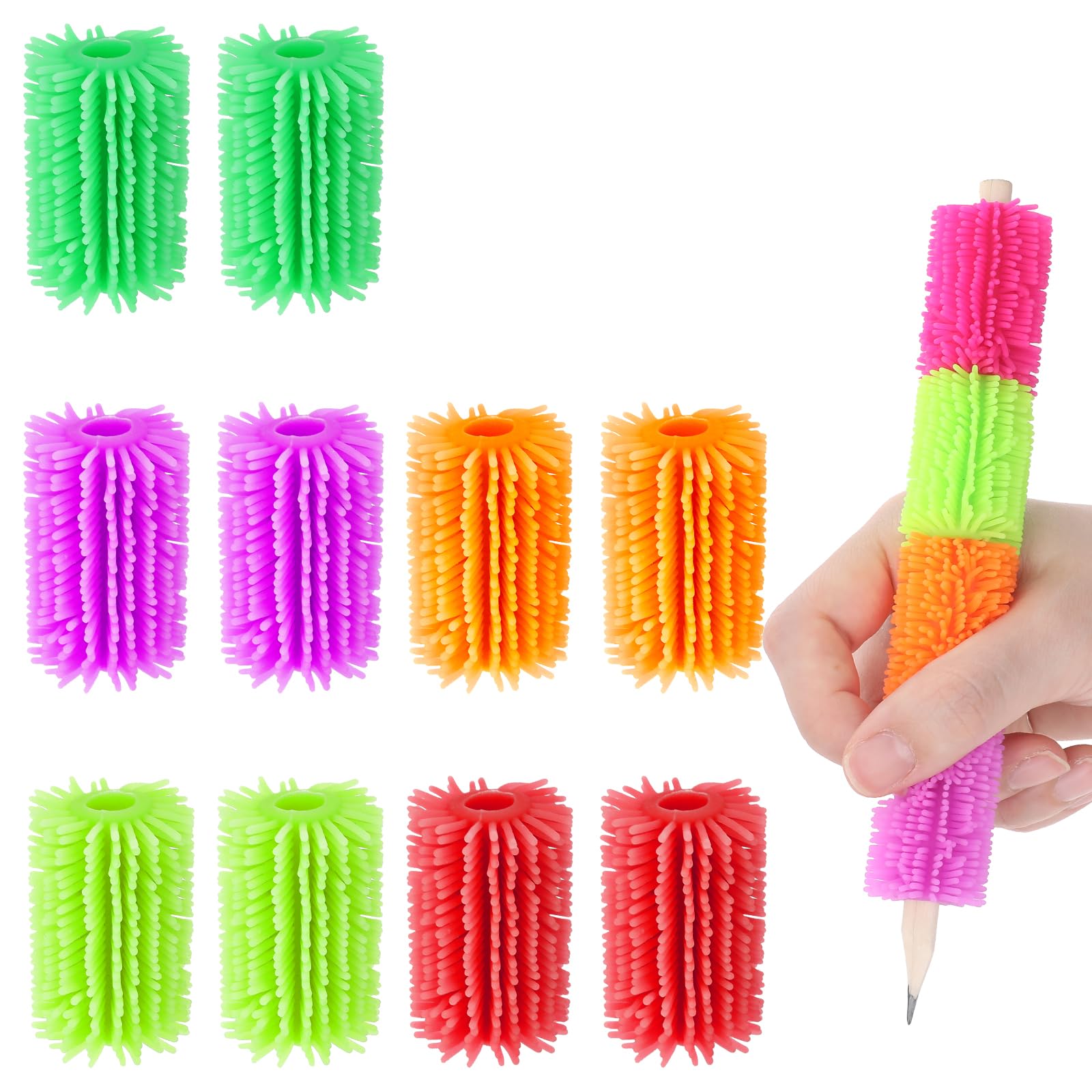 Andibro Juego de 10 asas para lápices para niños y adultos, agarre ergonómico para lápices diestros o zurdos, ayuda para escribir, entrenador de agarre para agarrar lápices