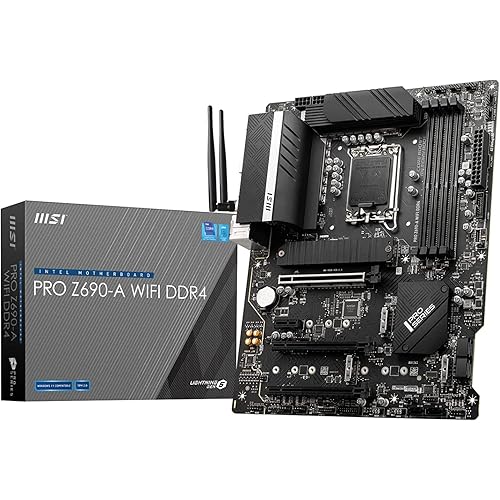 MSI PRO Z690-A WiFi DDR4 ProSeries Computer Gaming Motherboard (ATX, 12th Gen Intel Core, LGA 1700 Socket, DDR4, PCIe 4, CFX, M.2 Slots, Wi-Fi 6E) Intel PC Motherboards (Renewed)