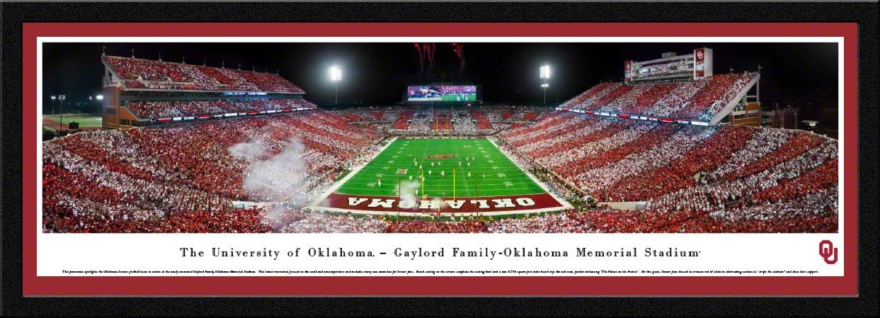Oklahoma Football - End Zone-Stripe - Blakeway Panoramas College Sports Posters