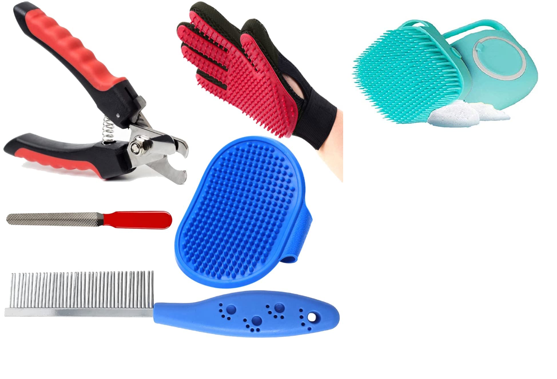 Dog Trust Combo of Grooming kit for Nail Cutter+Gloves+Shampoo Brush+Brush+Comb for Dog Dog -set of 5 (B09Q681NLR) Amazon Price History, Amazon Price Tracker