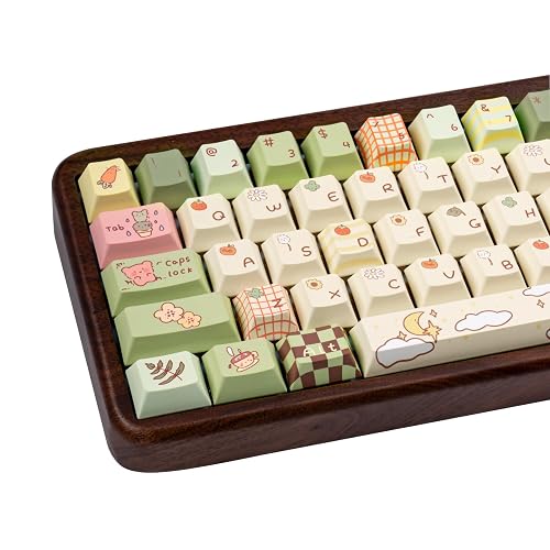 COOMICKEY 150 Keys Cute Keycaps, Dye Sublimation PBT Customized keycaps, Cherry Profile Keycaps Cartoon Bear Keycap Set for Cherry MX Gateron Switches Mechanical Keyboards - Forest Bear Keycaps (cherry)