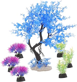 Amosfun 7 Peças Simulação Combinação De Plantas Aquáticas Decoração Plantas De Aquário Plantas Realistas Para Tanque De Peixes Acessórios Para Aquário Plantas Para Tanque De Peixes