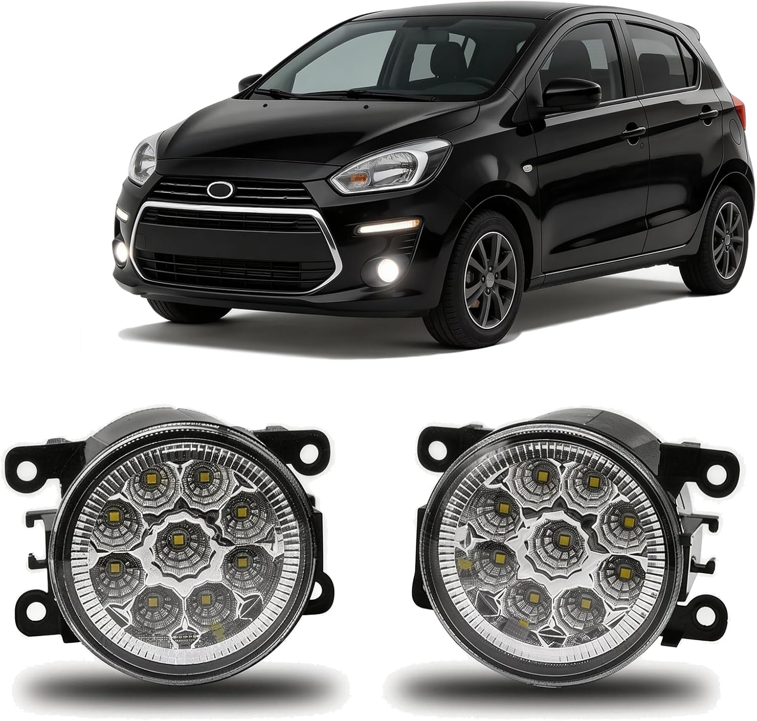 Fog Light Bulb 3.5 Inch For Mitsubishi Mirage 2017-2020 PAIR Front Bumper LED Fog Light Driving Lamp,6000k,Pack of 2