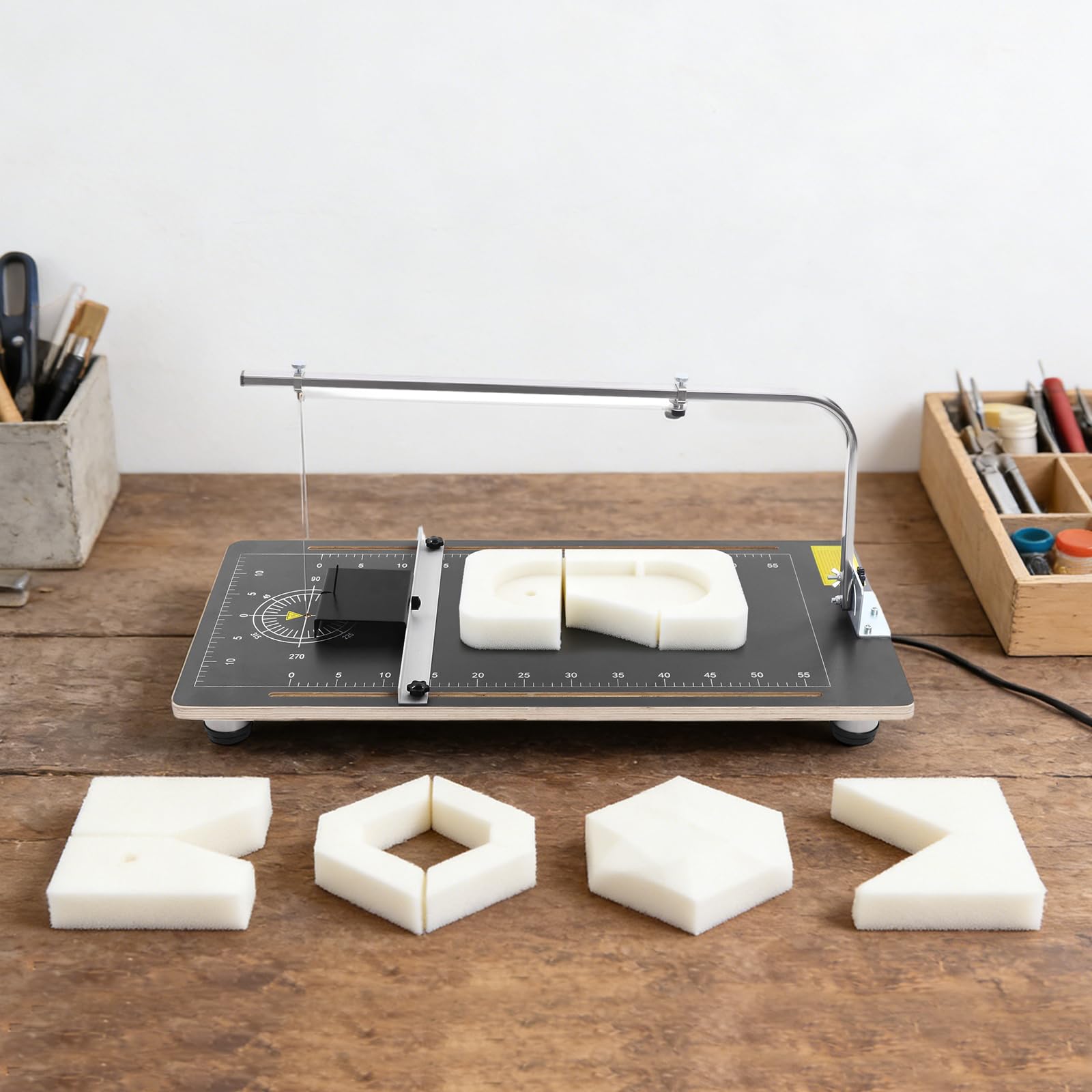 Máquina de corte de espuma de poliestireno de alambre caliente, cortador eléctrico de espuma herramienta de mesa de trabajo para cortar espuma temperatura ajustable 122-572℉