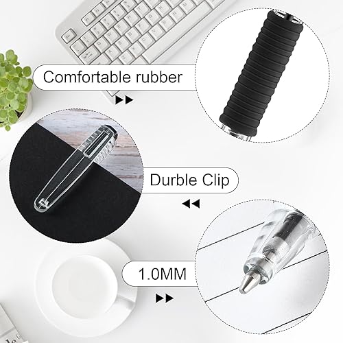 Miniatura 3 de Paquete de 200 bolígrafos de tinta de gel a granel, bolígrafos retráctiles de punta de clic de 0.039 in, escritura suave con agarre cómodo para