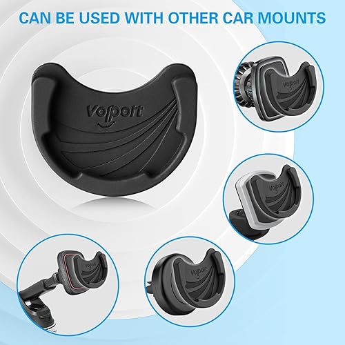 Miniatura 8 de volport - Soporte de automóvil para Pops plegable, paquete de 2 soportes de silicona negra para teléfono celular para enchufe intercambiablesoporte
