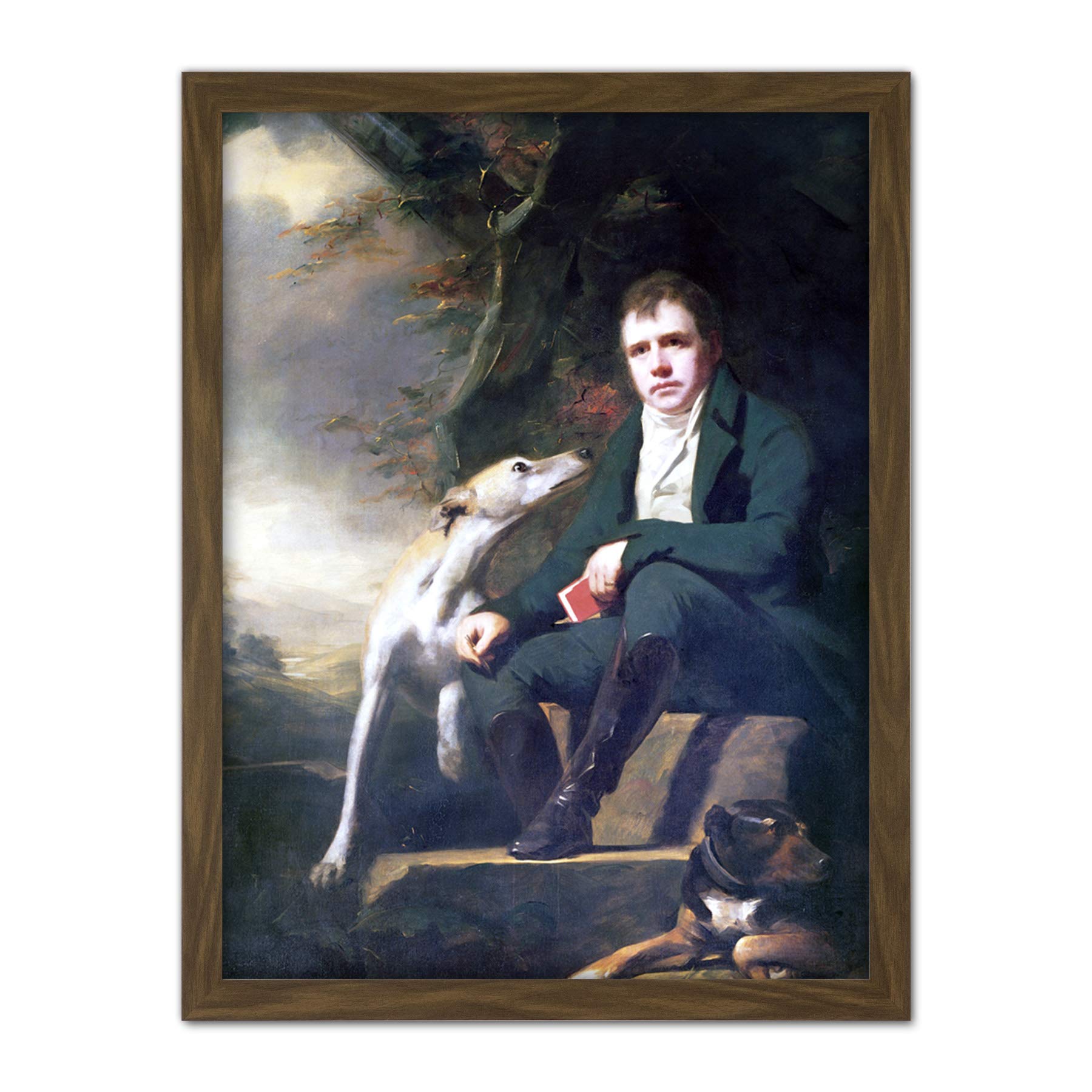 Raeburn Portrait Sir Walter Scott Dogs Painting Large Framed Art Print Poster Wall Decor 18x24 in
