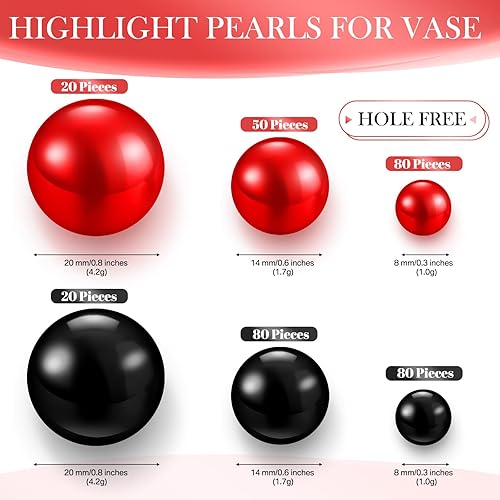 Miniatura 8 de 300 piezas de jarrón de perlas sintéticas, brocha de maquillaje, cuentas de perlas brillantes sin agujero, perlas de varios tamaños, perlas redondas