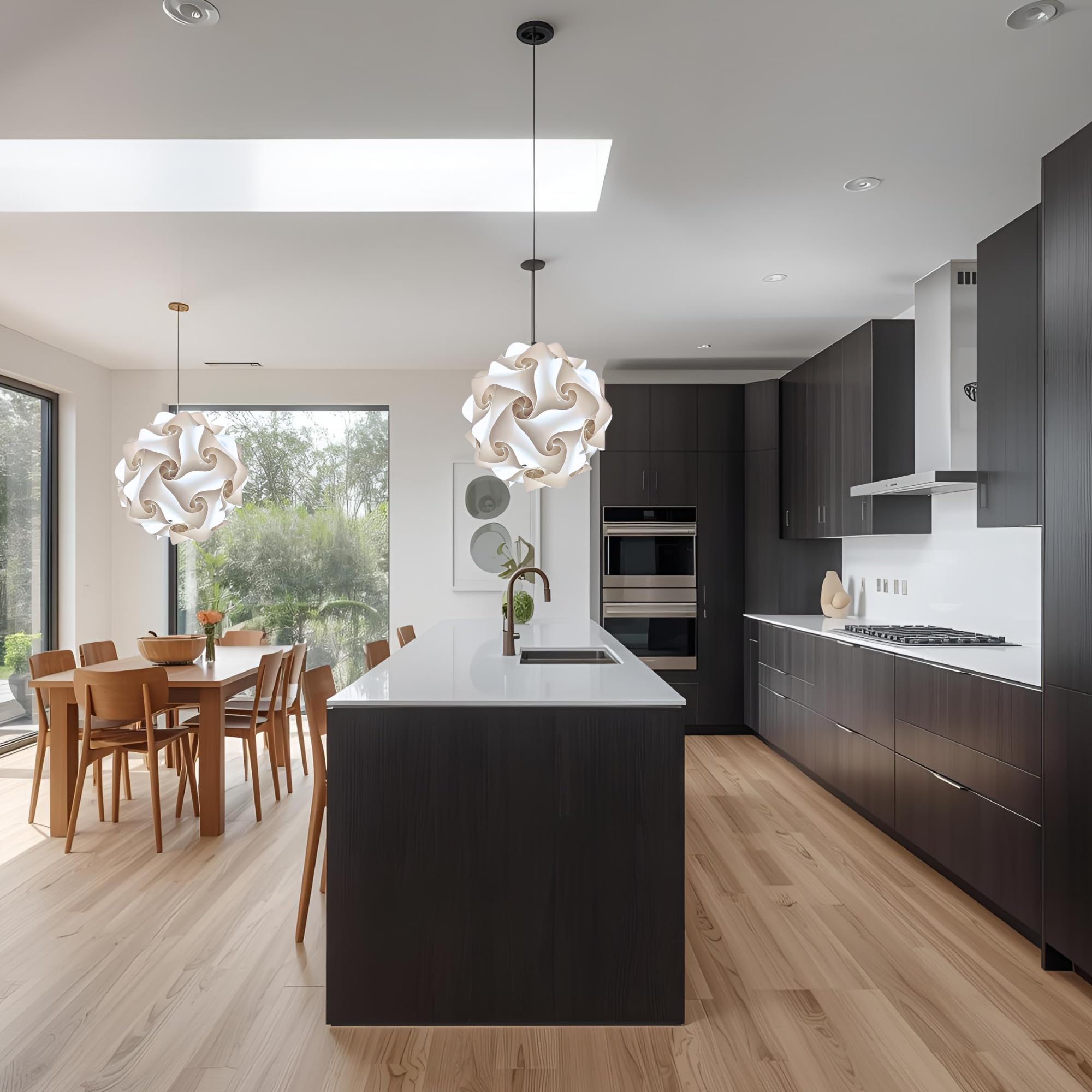 Lampadesign Lampadario soffitto camera da letto soggiorno cucina moderno FIOCCO Sfera bianca diametro 35 cm Lampada a sospensione bagno sala pranzo di design Lampadina Led 17w E27 Luce fredda