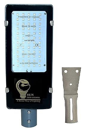 DHVANTH LED 50Watts Led Rectangular Corded Electric Street Light with Wall Mounted Clamp (White, Aluminum), 230 Volts (50W-01)