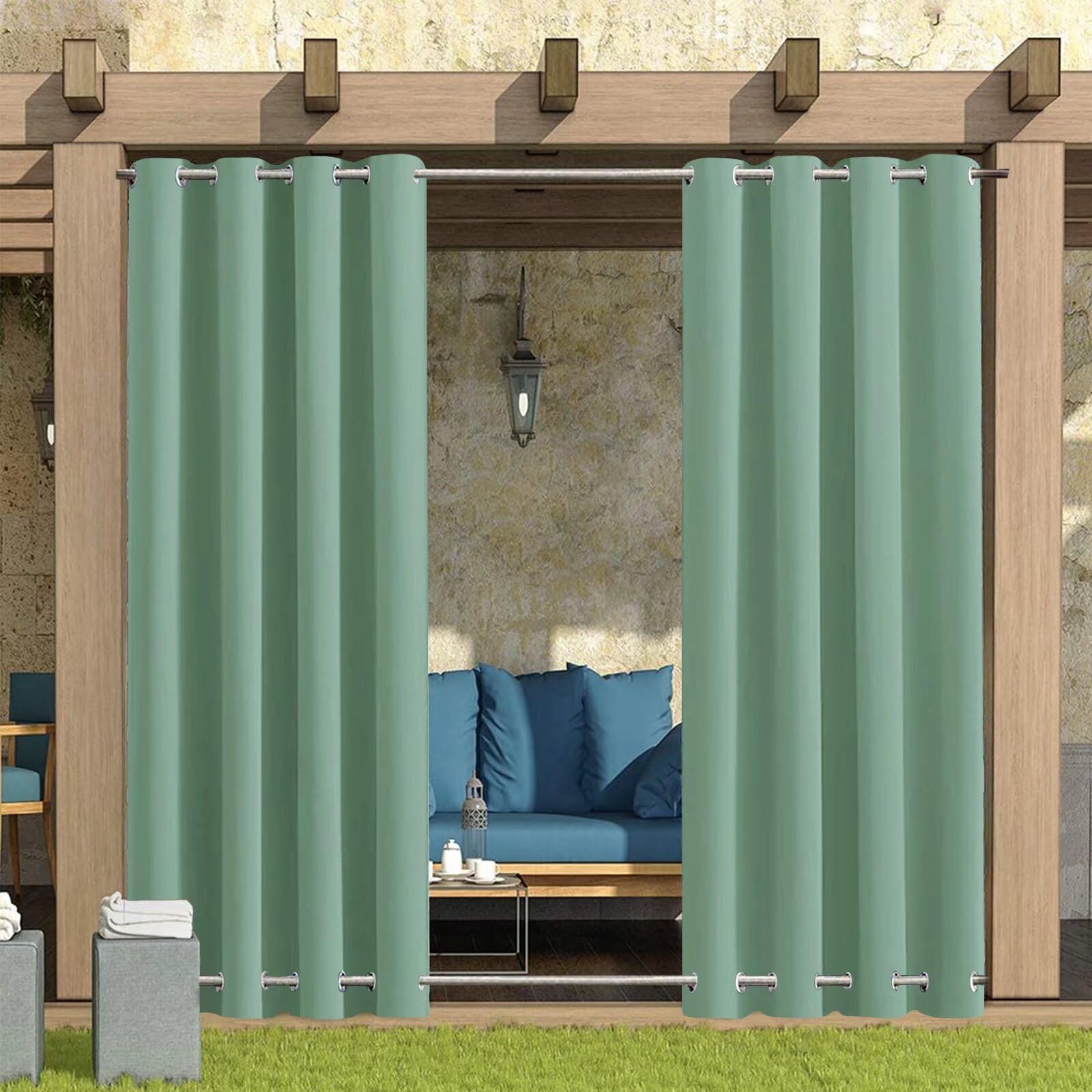 Tende Esterno Balcone Impermeabili E Antivento | Con Occhielli | Protezione UV | Grigio Chiaro | 4 Pezzi 132 Cm - Foto 12