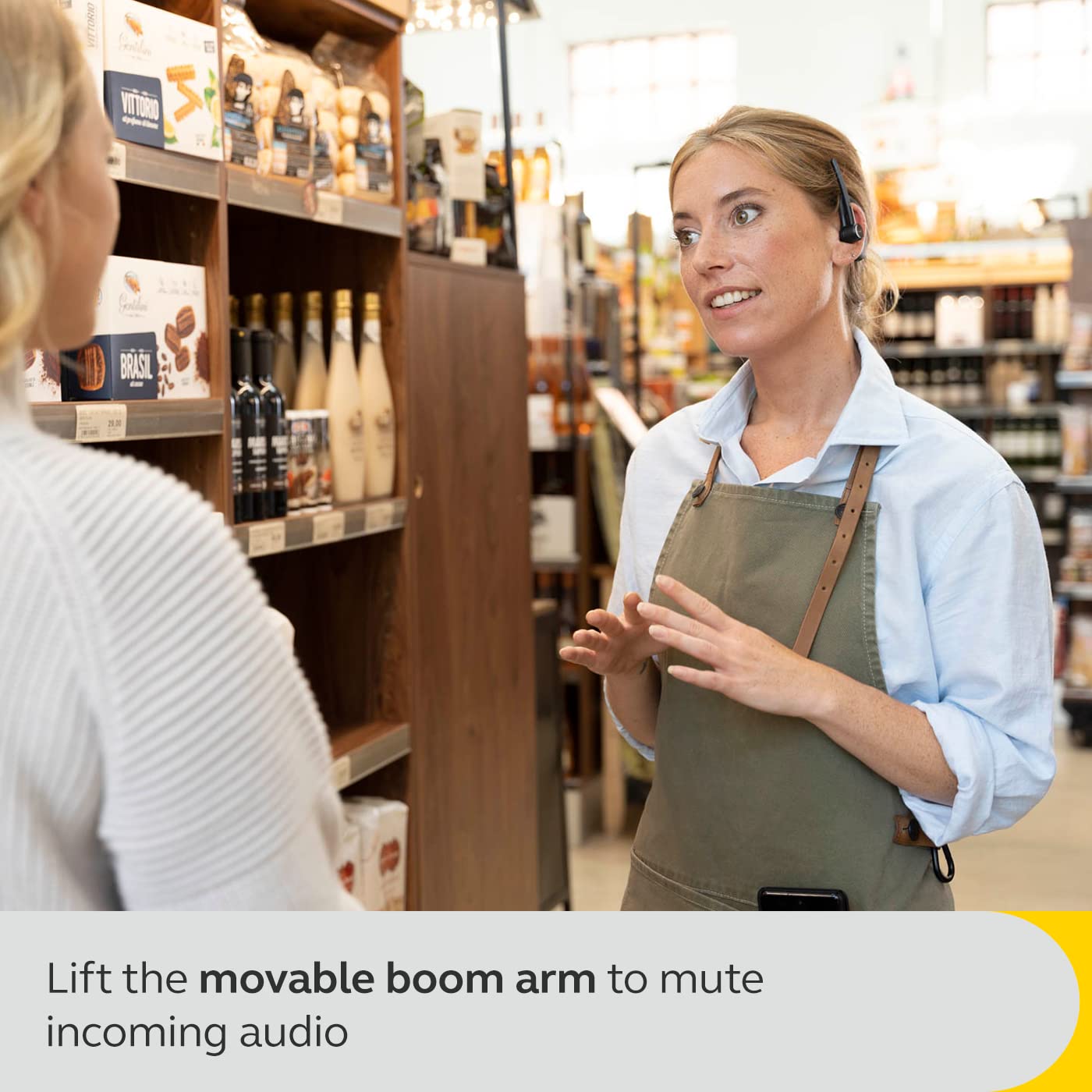 Jabra Perform 45 Ohrbügel Mono Bluetooth Headset – Fortschrittliches Mikrofon mit Ultra-Geräuschunterdrückung, Push-to-Talk-Funktionalität, Face2Face-Modus und diskretes Design – Schwarz
