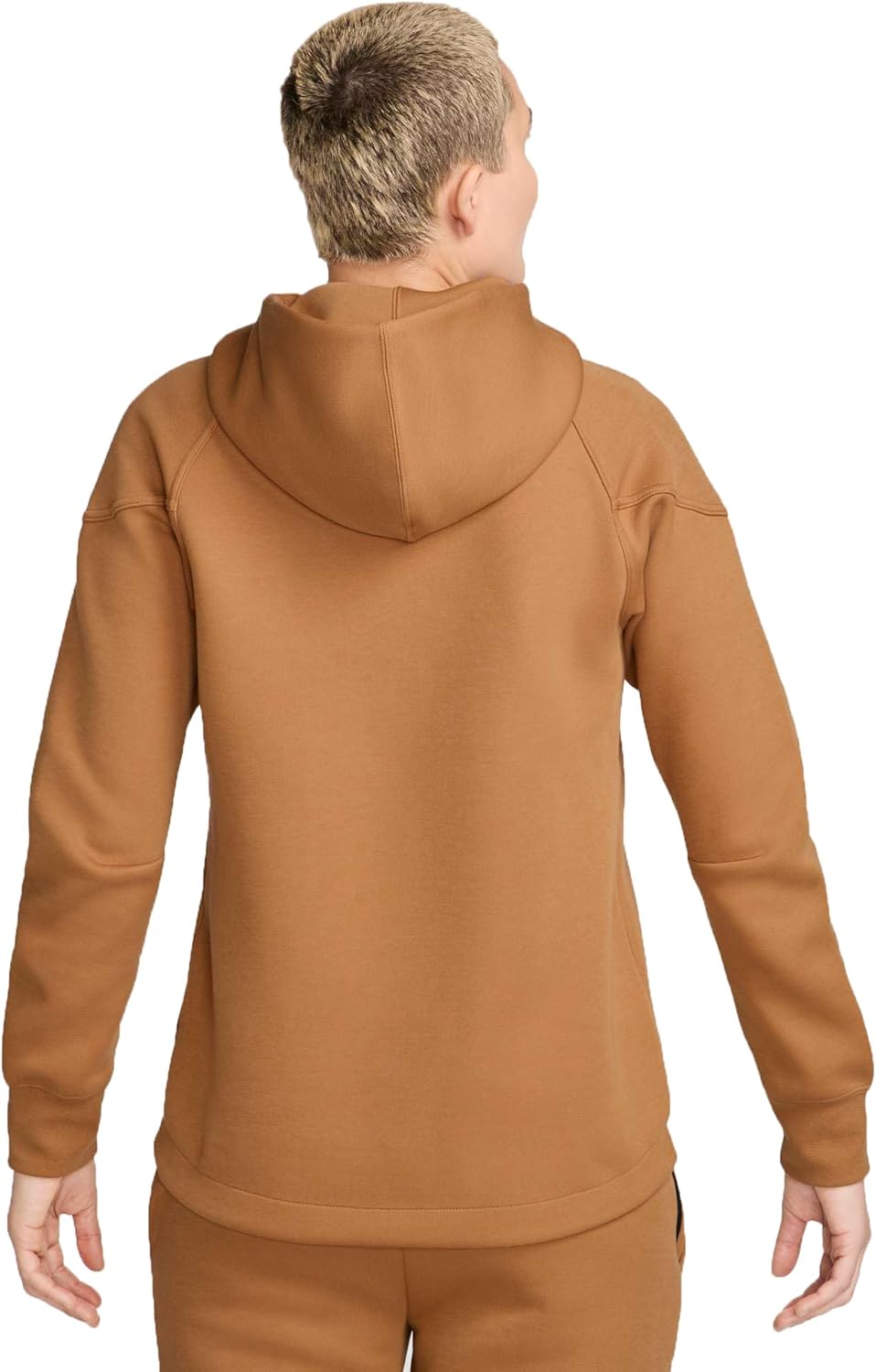 Nike Sportswear Tech Fleece Windrunner Women's Full-Zip Hoodie (FB8338-224, Flax/Black) Size X-Large - Image 2