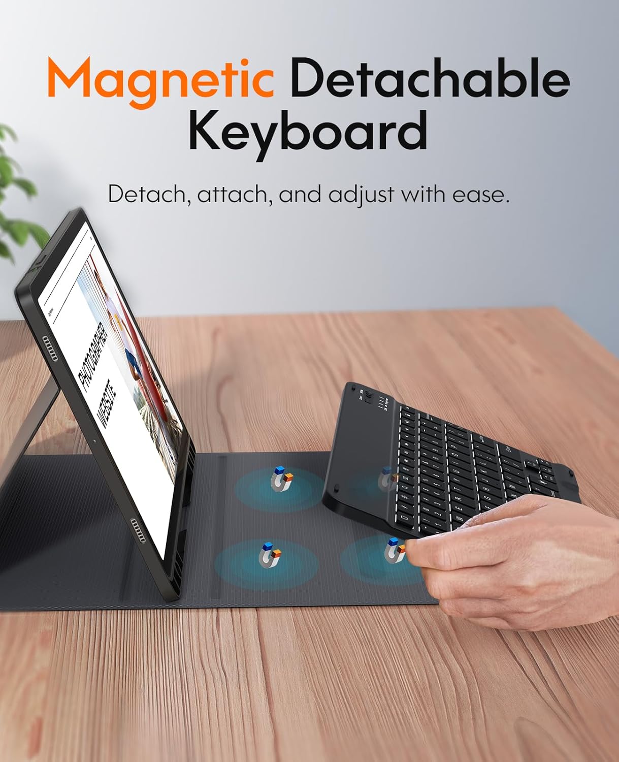 CHESONA for Samsung Galaxy Tab S9 Fe Case with Keyboard, 7-Color Backlit, Magnetic Detachable Keyboard & S Pen Holder, Wireless Keyboard Case for Tab S10 Lite/ S10 FE/S9 FE 5G 10.9" & Tab S9 11''