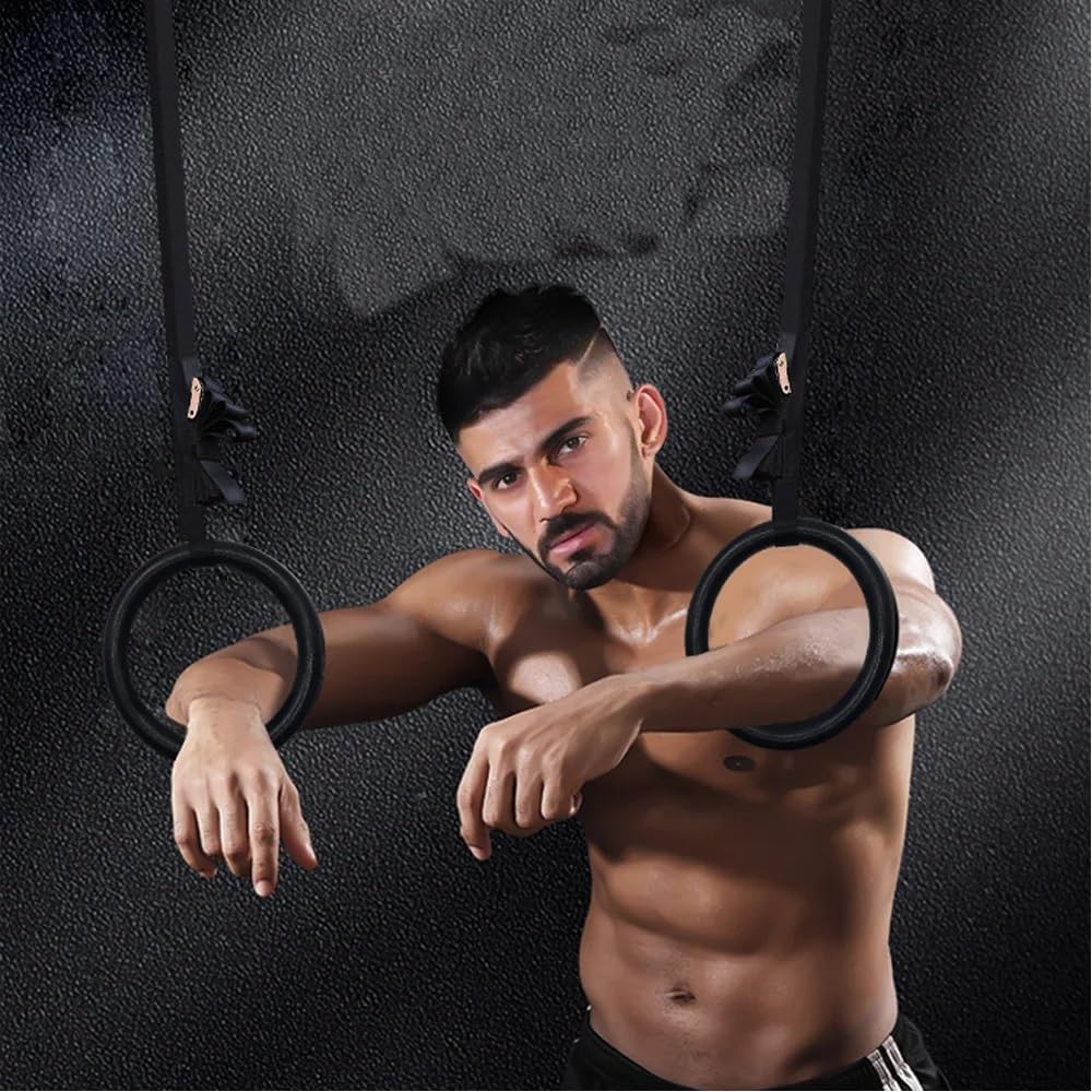 Anillas de Gimnasia, Anillo de Gimnasio, Anillo Gimnasia, Ejercicio, Fitness, Deportes en casa, Ajustable, dominadas, Entrenamiento Muscular