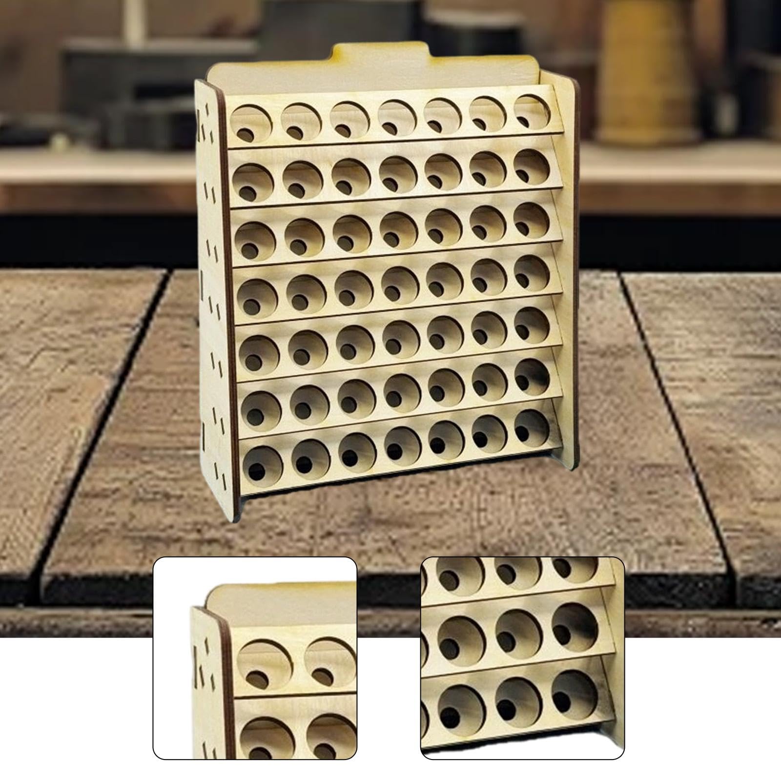 Milageto Organizador de Pinturas Estante para Pintura Porta Frascos de Pintura Expositor de Botes de Madera para Organización Eficiente Adecuado para Estudio a, 25.5 Mm, Individual