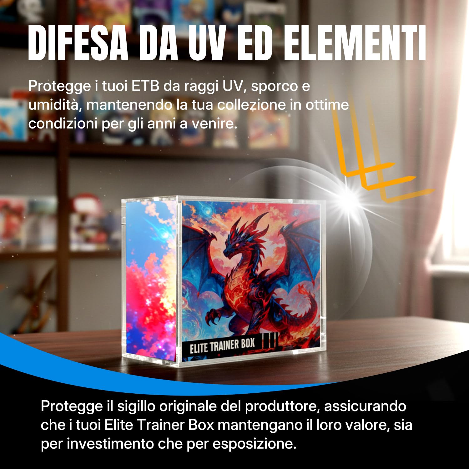 Wigearss Scatola Magnetica Acrilica, Custodia Protettiva per Pokemon Elite Trainer Box