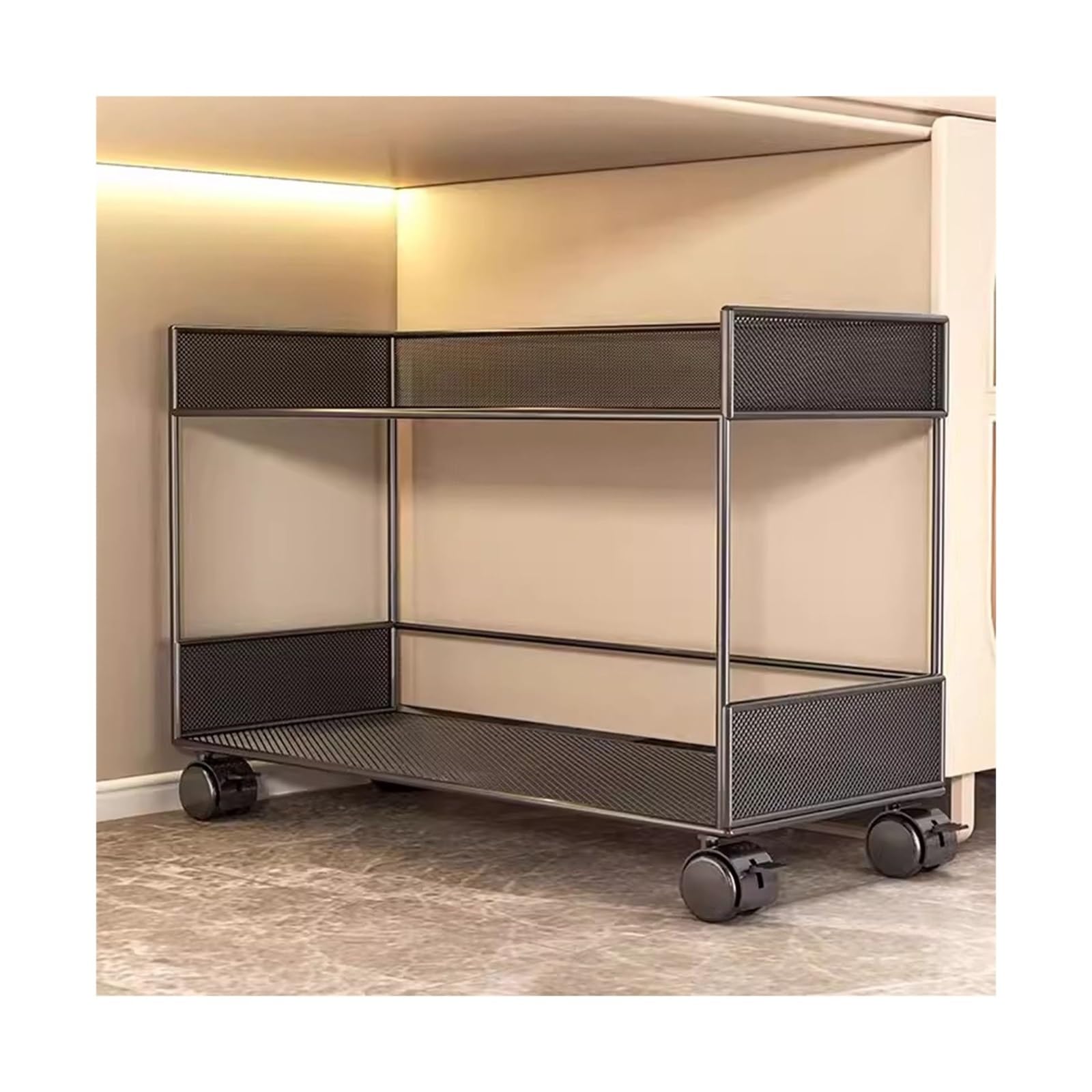 FURUIM2024M Library Storage Cart Mobile Backpack Rack Storage Basket Under The Table with Wheels Small Cart Rolling File Cart