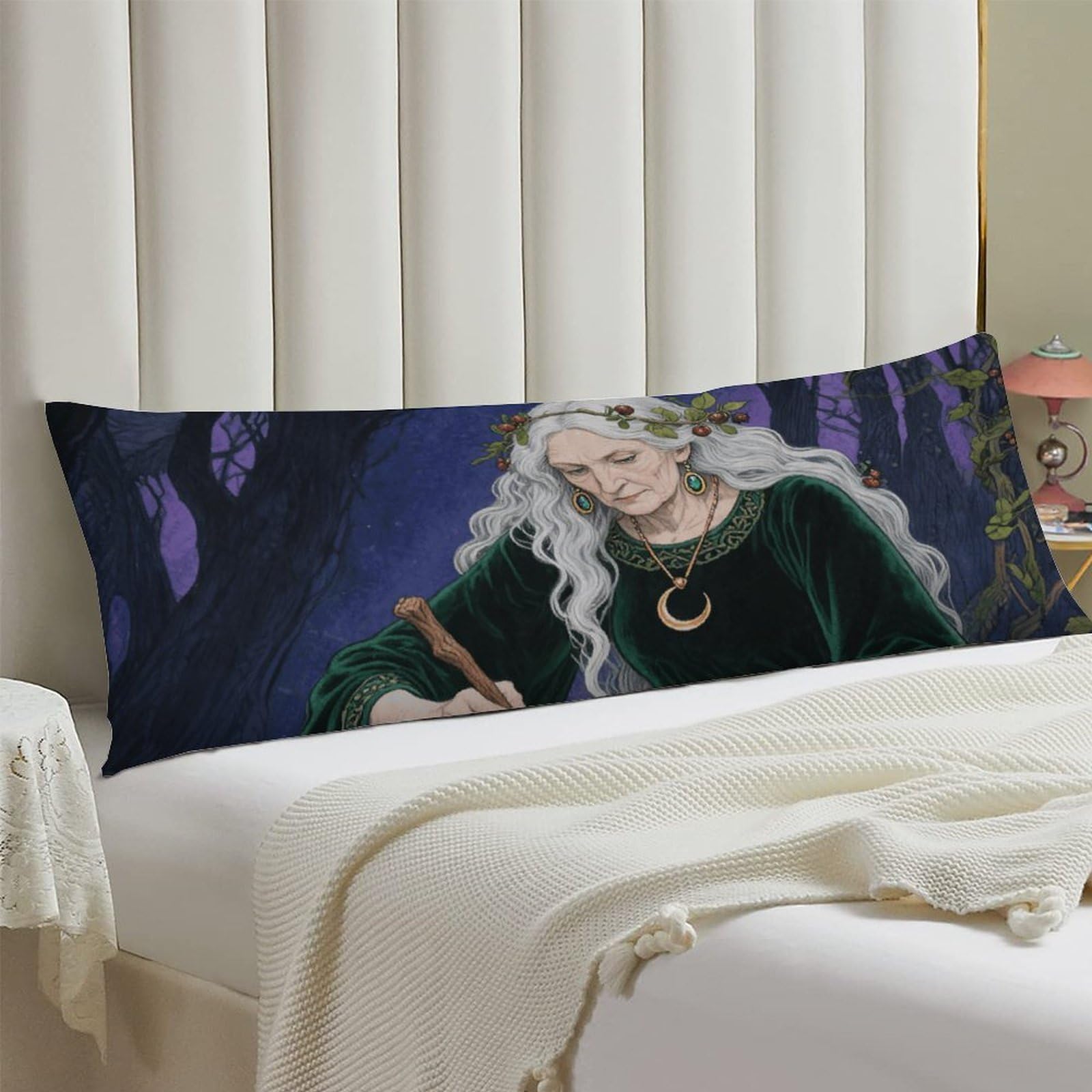 Body Pillow Cover 20x54 Long Pillow Case with Invisible Zipper Breathable Microfiber Forest Witch Pillowcase Soft Cozy Protector for Bedroom Couch Sofa Bed Home Decor All Seasons
