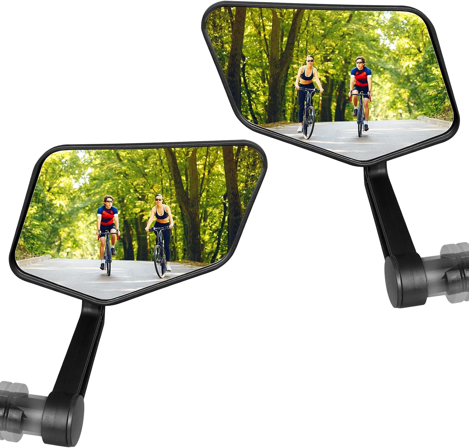 Bike Mirror, Bar End Bicycle Mirror, HD Glass Scratch Resistant and Fall Resistant E-bike Rear View Mirrors, Safe Cycle Mirror for Handlebar for E-bike, City Bikes (Left&Right 0.59-0.9")
