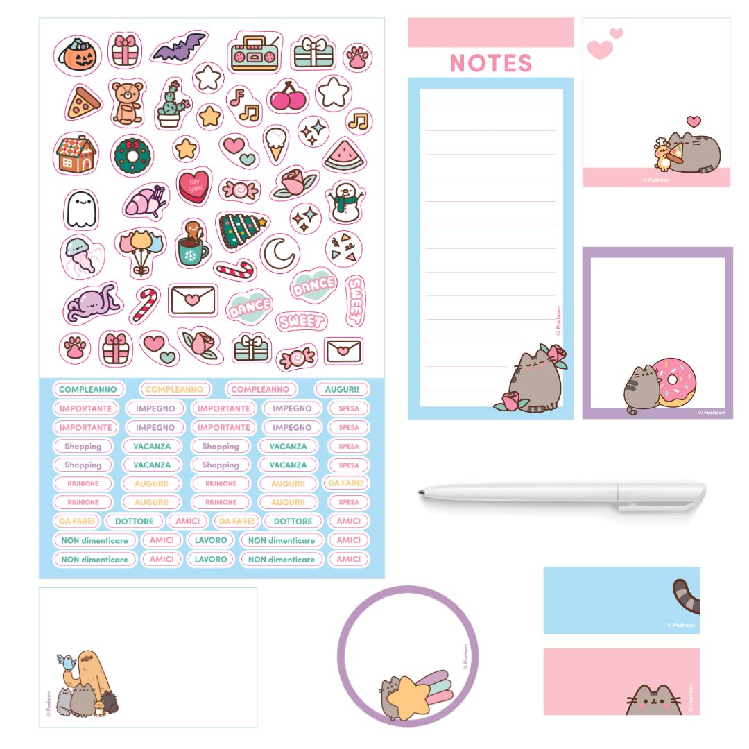 Calendario Agenda Pusheen 2025 Ufficiale - 14 Mesi, 29x44 Cm, Con Penna, Block Notes E Stickers - Foto 7