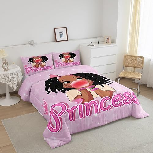 Miniatura 9 de Erosebridal Juego de ropa de cama de princesa de ballet, tamaño Queen, juego de edredón de 3 piezas para niñas bailarinas de ballet, lindo juego de