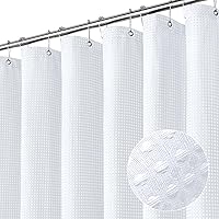 Vista 45 de MitoVilla - Cortina de ducha de tela de nido de abeja burdeos, cortinas de ducha con textura de nido de abeja modernas para decoración de lujo