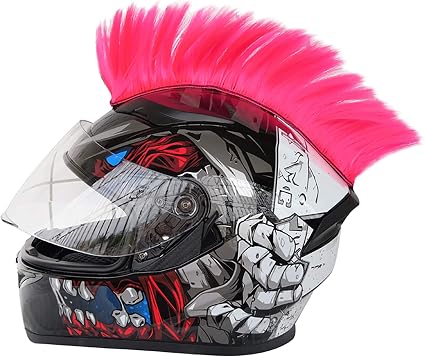 Wamsatto Parrucca di Cresta di Gallo per Casco Moto, Sciare, Bicicletta,  Decorazione Casco Moto, Accessorio per Casco (Casco Non Incluso nella  Confezione) : Amazon.it: Sport e tempo libero