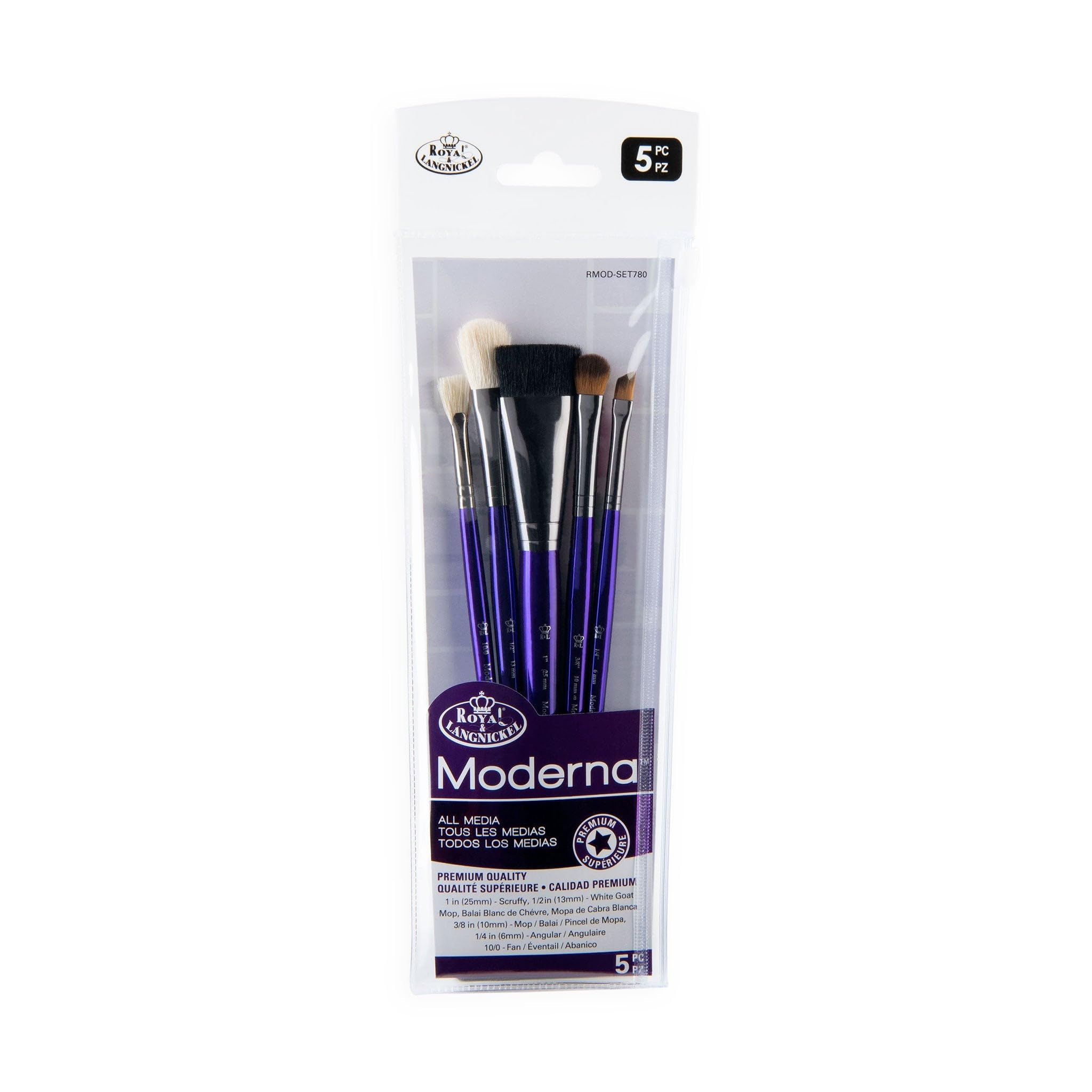 Pinceaux éventails et serpillères Moderna pour créer des textures uniques en peinture