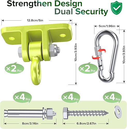 Miniatura 6 de Highpro 2 accesorios de columpio resistentes y 1 juego de columpio, columpio para juegos de madera, accesorios de columpio con marco en A, piezas