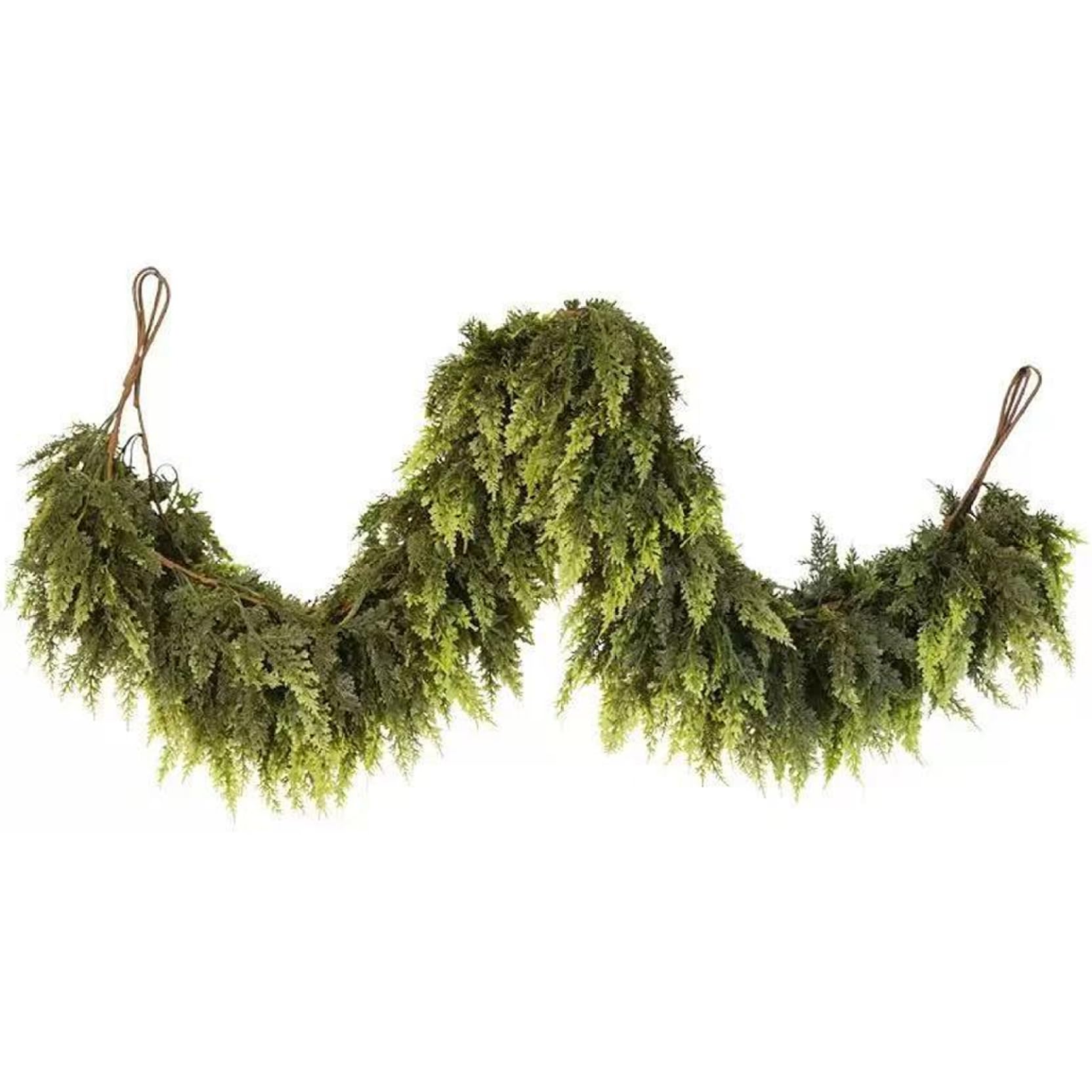 Guirlande de Noël de 6 pieds en cèdre toucher réel, verdure d'hiver pour porte et maison