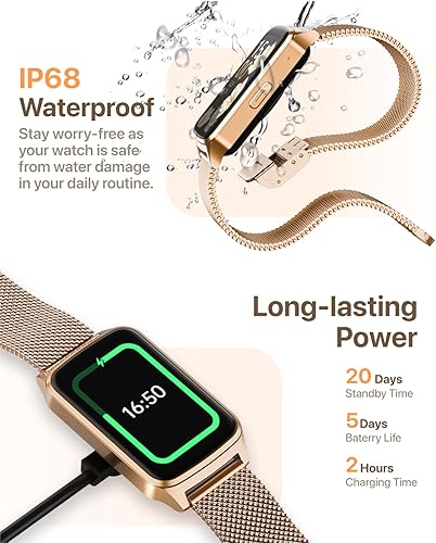 Miniatura 6 de Reloj inteligente con monitor de salud y fitness con frecuencia cardíaca 247, monitor de sueño de oxígeno en sangre, contador de calorías y