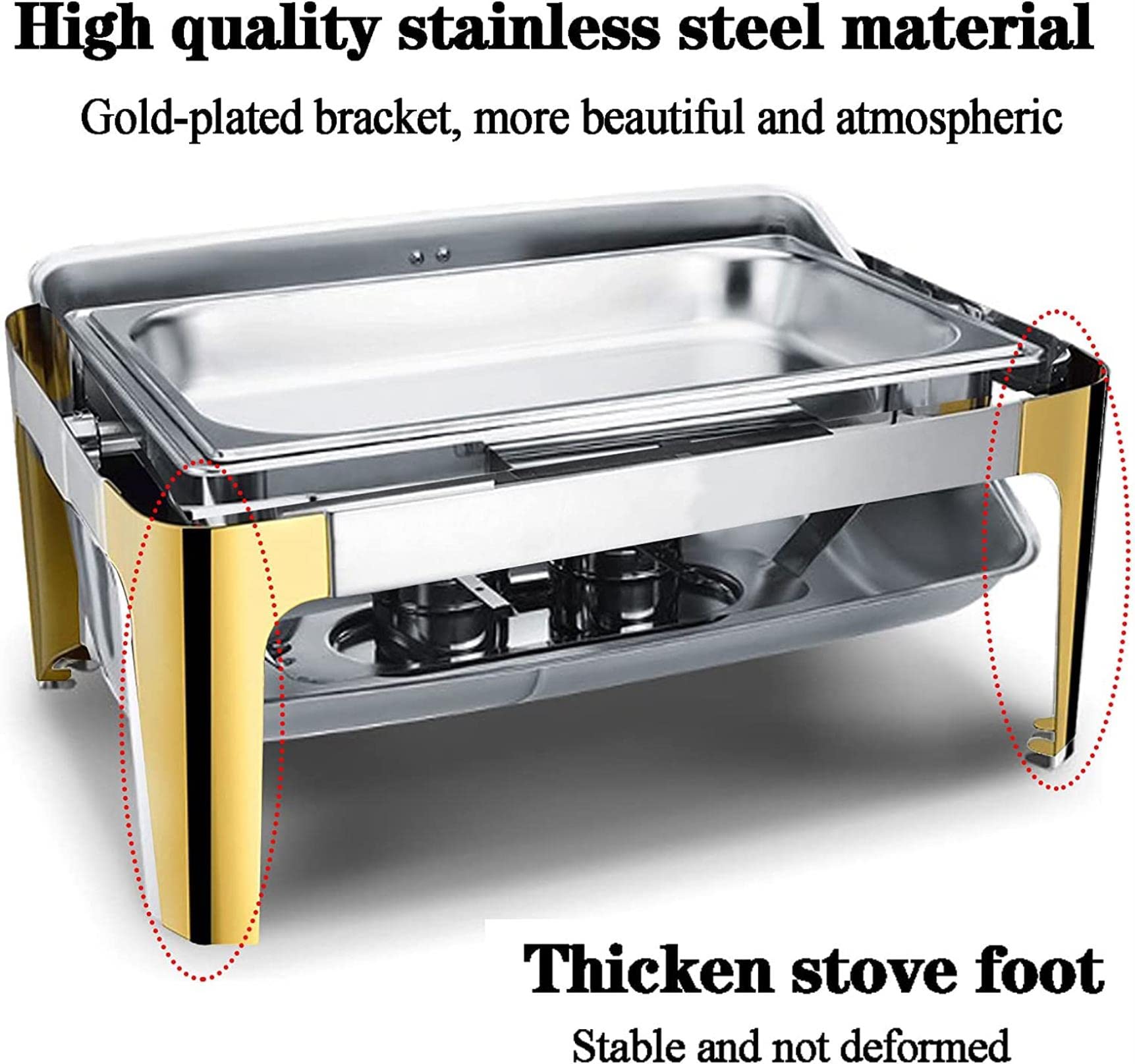 Chafing Dish Buffet, 9L/13L Calientaplatos de Buffet de Acero Inoxidable, Chafing Dish Electrico para Hotel Fiesta y Cocina, Temperatura Ajustable 30-85 ℃