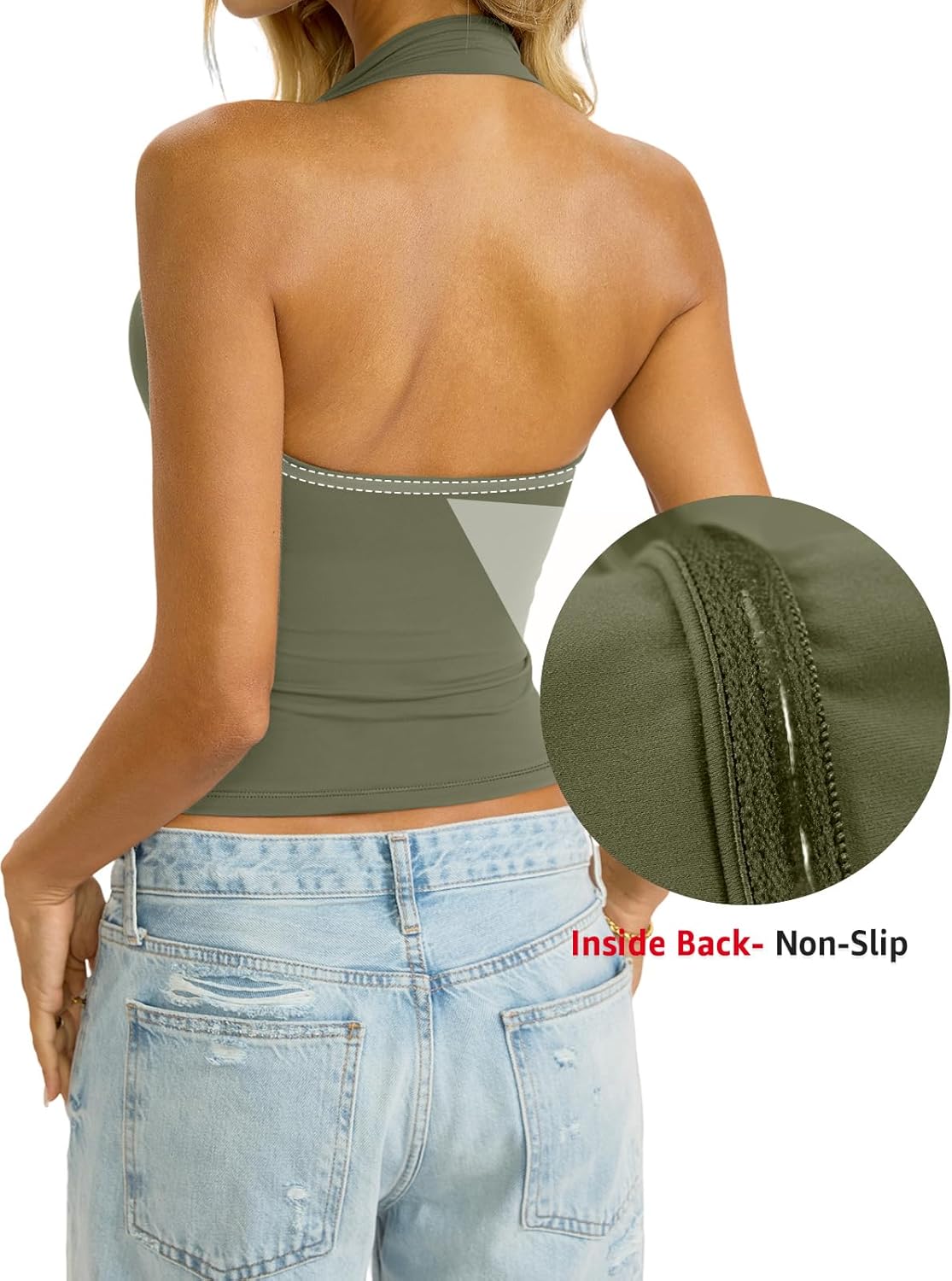 Womens Double Lined Square Neck Halter Tank Sexy Backless Shirt Y2K Sleeveless Top Fitted Going Out Clothes2026 - Image 6