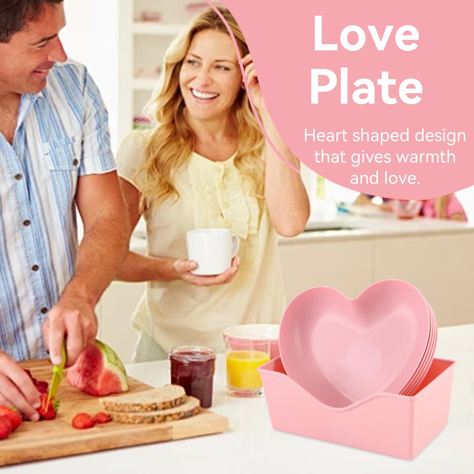 Piatto A Forma Di Cuore Rosa In Porcellana - Per Colazione, Dessert E Snack - Foto 4