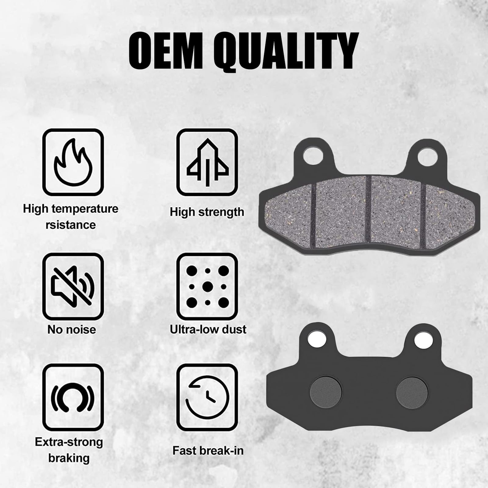 Road Passion Kit Pastiglie Freno Anteriore E Posteriore – 2 Paia – Compatibile Con ATV 150cc-250cc, Go Kart, Pit Bike, Scooter GY6 E Peugeot Speedfight