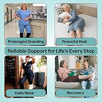 Vista 6 de Envoltura de compresión ajustable para linfedema de pantorrilla para hinchazón, edema, lipedema, circulación, pesadez, dolor, fácil de poner