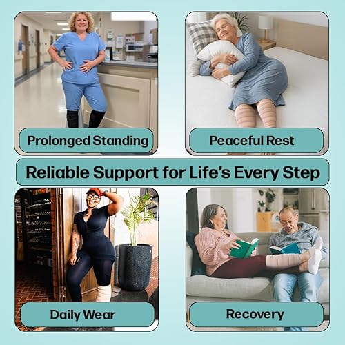 Miniatura 6 de Envoltura de compresión ajustable para linfedema de pantorrilla para hinchazón, edema, lipedema, circulación, pesadez, dolor, fácil de poner