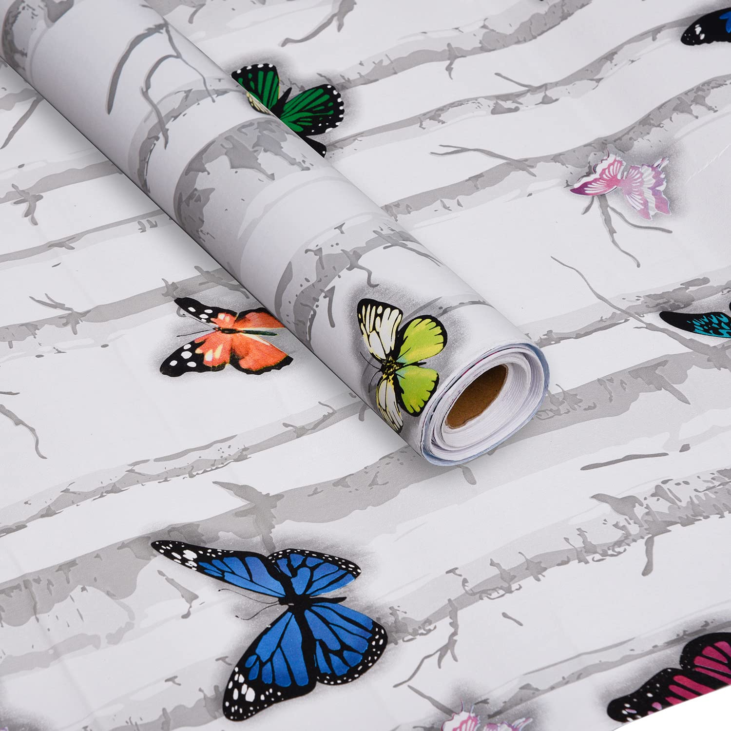 Kuber Industries Self Adhesive Wallpaper Sheet|Vinyl PVC Butterfly Print Wall Stickers Peel and Stick for Furniture, Almirah, Table Top, Wardrobe, Kitchen Cupboard,Bedroom-10 Meter,(White) (B0BBM1311T) Amazon Price History, Amazon Price Tracker