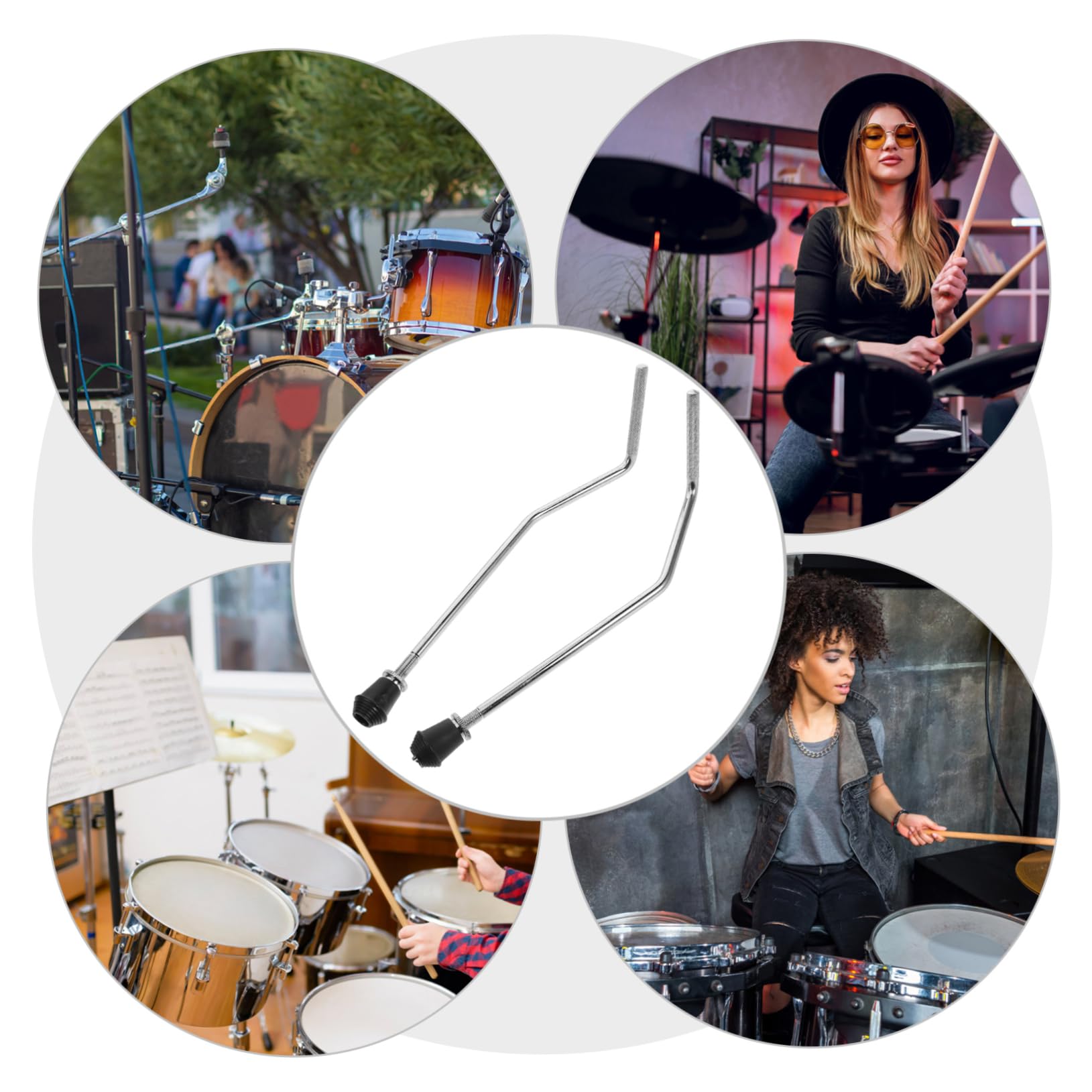 Supporto per Gambe Batteria Regolabile in Metallo, Base Piedini per Tamburo Stabile e Compatto, Accessorio Essenziale per Percussioni e Strumenti Musicali