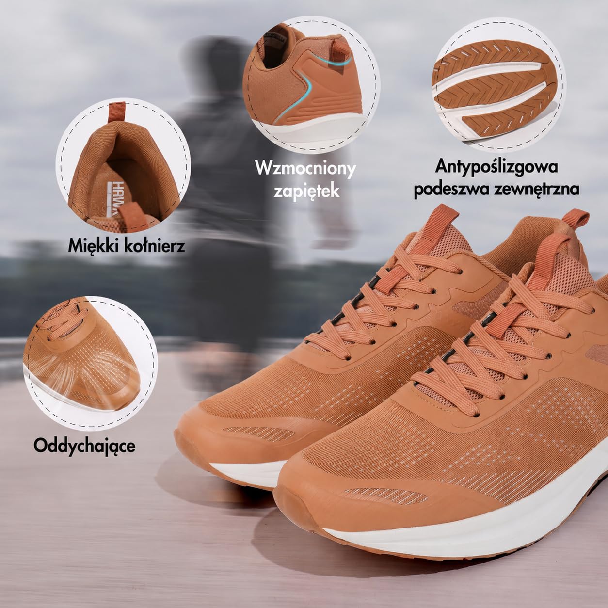 Hawkwell Męskie buty do chodzenia duże rozmiary – Antypoślizgowe sneakersy treningowe, Rozmiar EU 47, 48, 49, 50, 51, 52, 53
